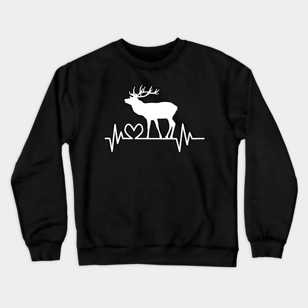 deer, stag, heartbeat, wild animal, hunting hunter Crewneck Sweatshirt by rh_naturestyles